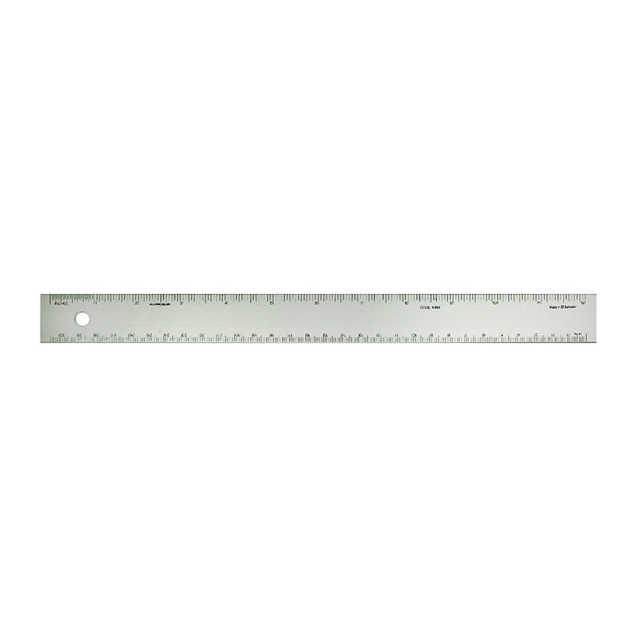 Excel Blades Deluxe Conversion Ruler, 12" Aluminum Ruler with Inch & MM Scales